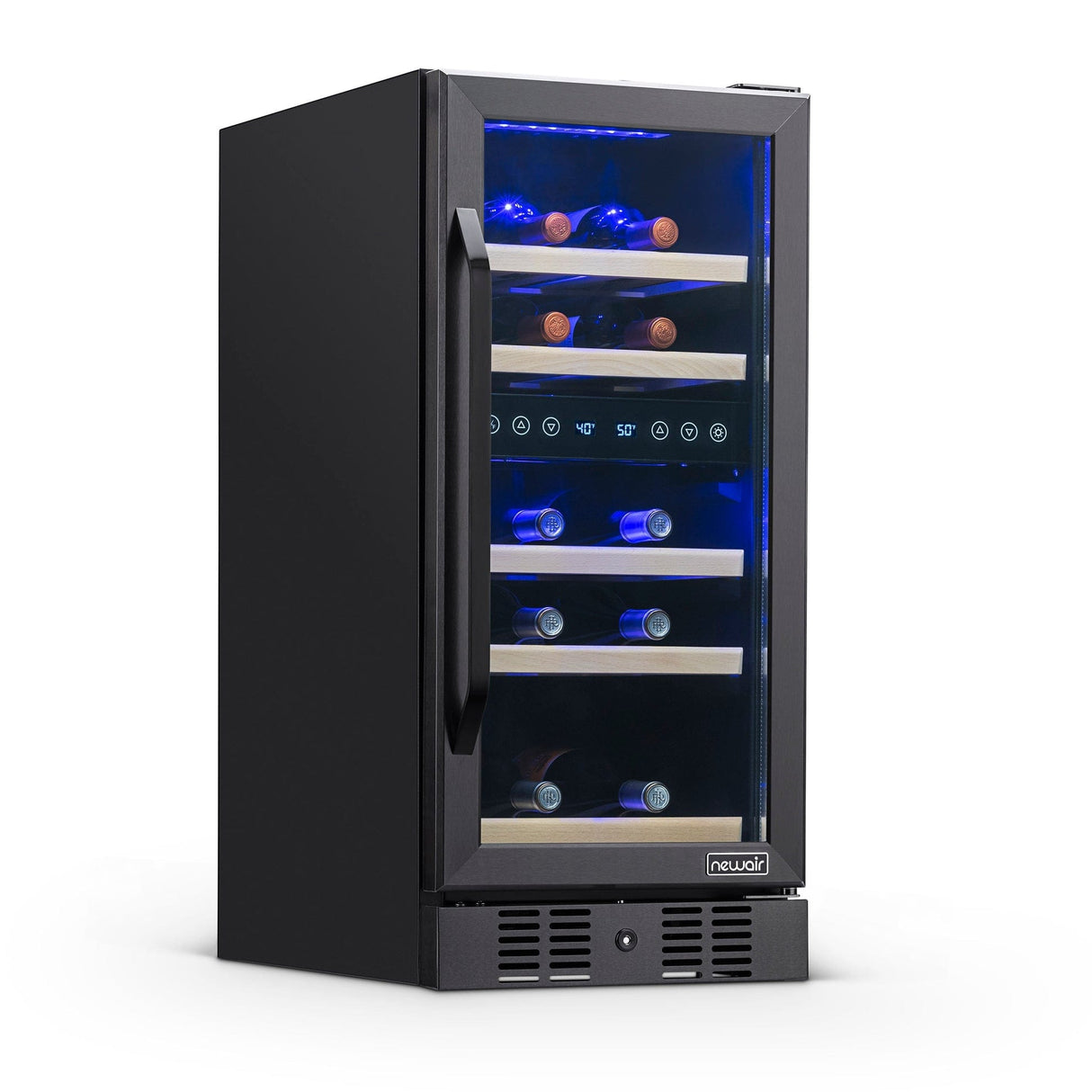 NewAir 29-Bottle Black Built-In Dual Zone Wine Refrigerator Wine Coolers NWC029BS00 Wine Coolers Empire