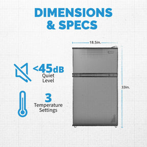 NewAir 3.1 Cu Ft Stainless Steel Compact Mini Refrigerator Refrigerators NRF031GA00 Wine Coolers Empire