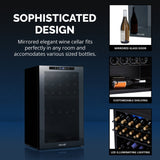 NewAir 33-Bottle Black Freestanding Dual Zone Wine Refrigerator Wine Coolers NWC033BKD0 Wine Coolers Empire