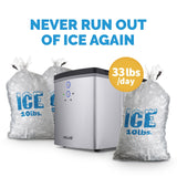 NewAir 33 lb. Countertop Bullet Ice Maker NIM033SS00 Ice Makers NIM033SS00 Wine Coolers Empire