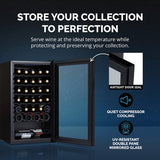 NewAir 34-Bottle Black Freestanding Wine Refrigerator Wine Coolers NWC034BK00 Wine Coolers Empire