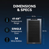 NewAir 34-Bottle Black Freestanding Wine Refrigerator Wine Coolers NWC034BK00 Wine Coolers Empire