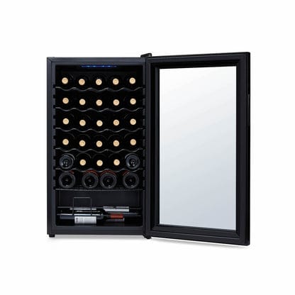 NewAir 34-Bottle Black Freestanding Wine Refrigerator Wine Coolers NWC034BK00 Wine Coolers Empire