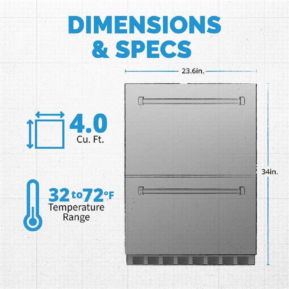 NewAir 4.0 Cu.Ft Built-In Stainless Steel Beverage Fridge Refrigerators NCR040SS00 Wine Coolers Empire