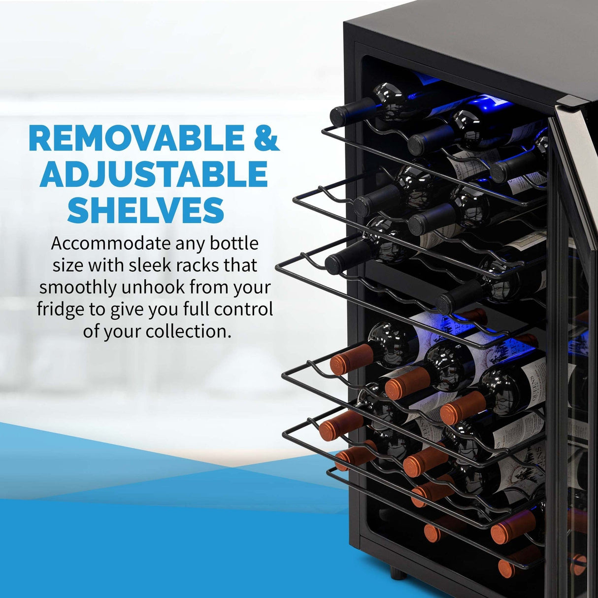 NewAir 43-Bottle Stainless Steel Dual Zone Wine Refrigerator Wine Coolers NWC043SS00 Wine Coolers Empire