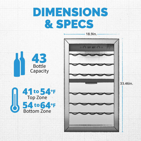 NewAir 43-Bottle Stainless Steel Dual Zone Wine Refrigerator Wine Coolers NWC043SS00 Wine Coolers Empire