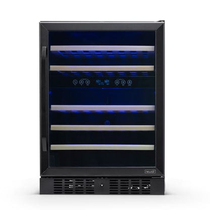 NewAir 46-Bottle Black Built-In Dual Zone Wine Refrigerator Wine Coolers NWC046BS00 Wine Coolers Empire