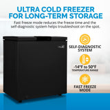 NewAir 5.0 Cu Ft Compact Black Chest Freezer NFT050MB00 Freezers NFT050MB00 Wine Coolers Empire