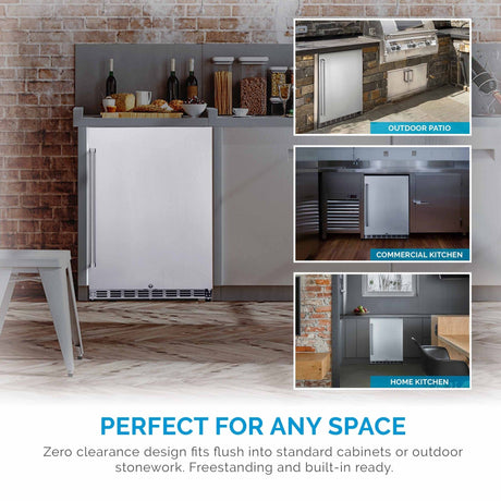 NewAir 5.3 Cu. Ft. Stainless Steel Beverage Fridge NCR053SS00 Beverage Centers NCR053SS00 Wine Coolers Empire