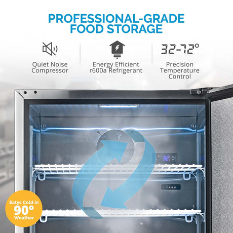 NewAir 5.3 Cu. Ft. Stainless Steel Beverage Fridge NCR053SS00 Beverage Centers NCR053SS00 Wine Coolers Empire
