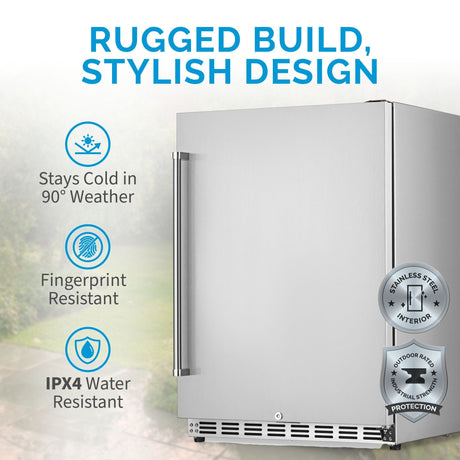 NewAir 5.3 Cu. Ft. Stainless Steel Beverage Fridge NCR053SS00 Beverage Centers NCR053SS00 Wine Coolers Empire