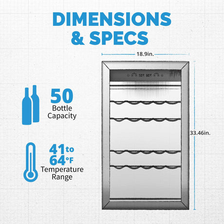NewAir 50-Bottle Stainless Steel Freestanding Wine Refrigerator Wine Coolers NWC050SS00 Wine Coolers Empire