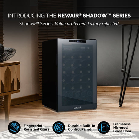 NewAir 51-Bottle Black Freestanding Wine Refrigerator Wine Coolers NWC051BK00 Wine Coolers Empire