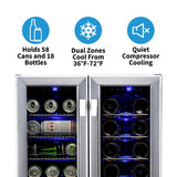 NewAir 58-Can Stainless Steel Beverage Fridge AWB-360DB Beverage Centers AWB-360DB Wine Coolers Empire