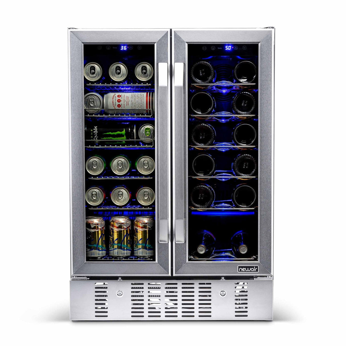 NewAir 58-Can Stainless Steel Beverage Fridge AWB-360DB Beverage Centers AWB-360DB Wine Coolers Empire