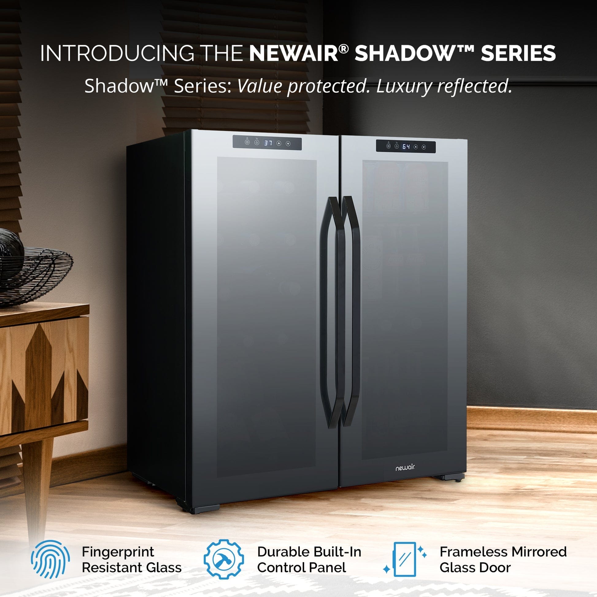 NewAir 59-Can 18-Bottle Dual Zone Freestanding Beverage Fridge