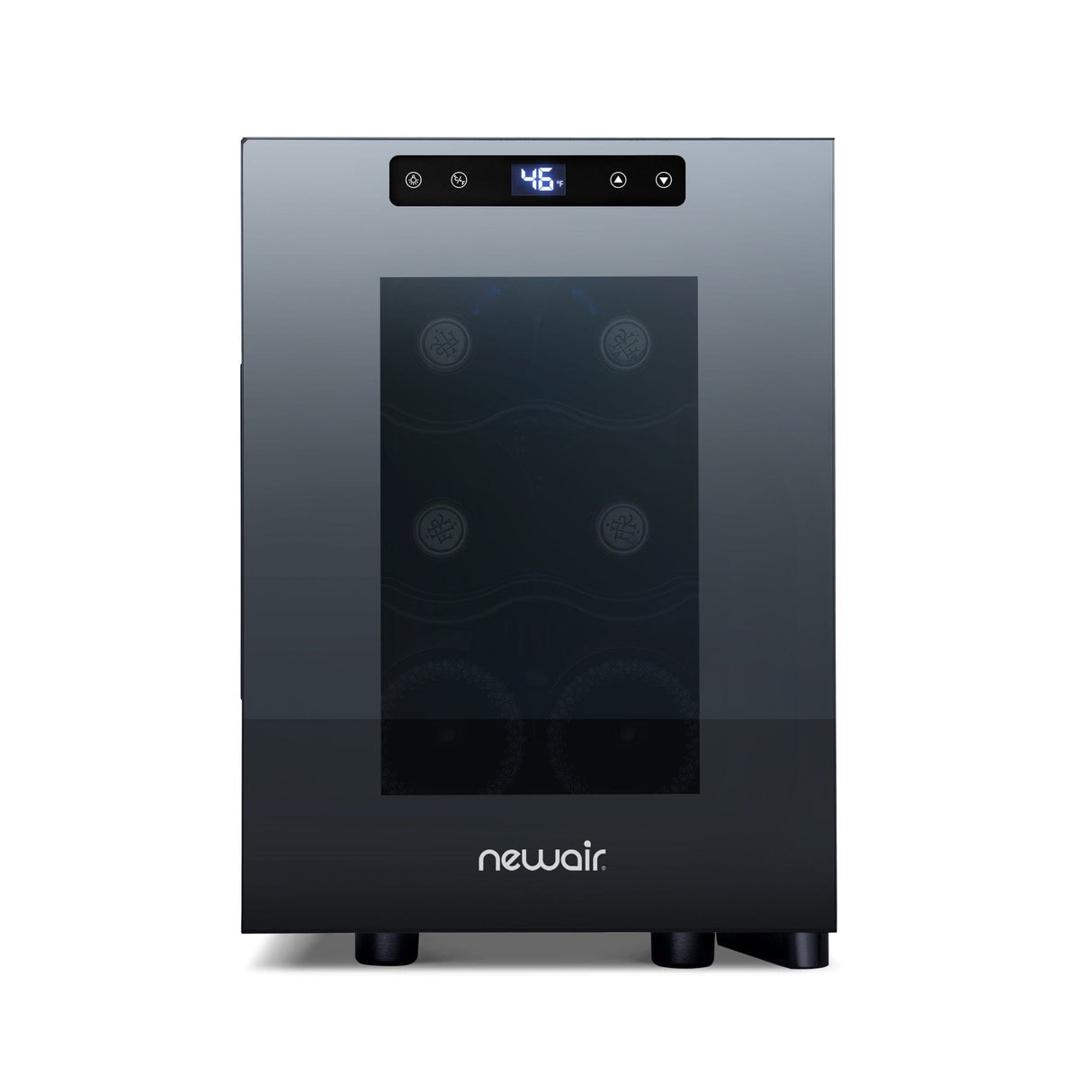 NewAir 6-Bottle Black Freestanding Countertop Wine Refrigerator Wine Coolers NWC06TBK00 Wine Coolers Empire