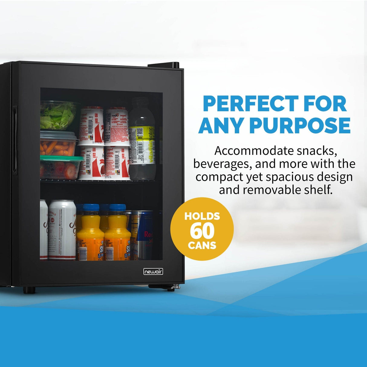 NewAir 60-Can Freestanding Black Beverage Fridge AB-600B Beverage Centers AB-600B Wine Coolers Empire