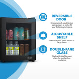 NewAir 60-Can Freestanding Black Beverage Fridge AB-600B Beverage Centers AB-600B Wine Coolers Empire