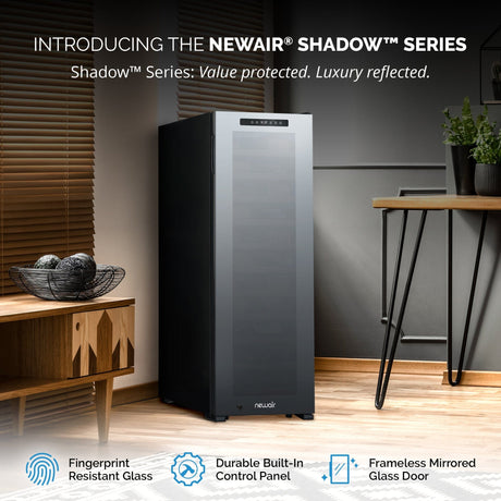 NewAir 62-Bottle Black Freestanding Wine Refrigerator Wine Coolers NWC062BK00 Wine Coolers Empire