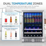 NewAir 70-Can Built-In Dual Zone Beverage Fridge AWB-400DB Beverage Centers AWB-400DB Wine Coolers Empire