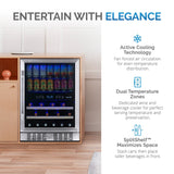 NewAir 70-Can Built-In Dual Zone Beverage Fridge AWB-400DB Beverage Centers AWB-400DB Wine Coolers Empire