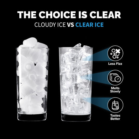 NewAir 80 lb/Day Stainless Steel Clear Ice Maker Ice Makers NCI080SS00 Wine Coolers Empire