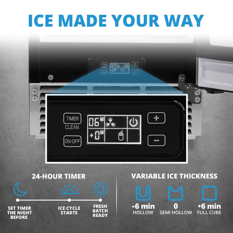 NewAir 80 lb/Day Stainless Steel Clear Ice Maker Ice Makers NCI080SS00 Wine Coolers Empire