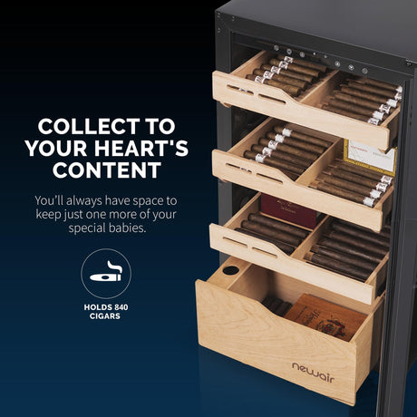 NewAir 840-Count Electric Cigar Humidor NCH840BK00 Cigar Humidors NCH840BK00 Wine Coolers Empire