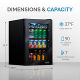 NewAir 90-Can Freestanding Black Beverage Fridge AB-850B Beverage Centers AB-850B Wine Coolers Empire