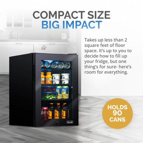 NewAir 90-Can Freestanding Black Beverage Fridge AB-850B Beverage Centers AB-850B Wine Coolers Empire