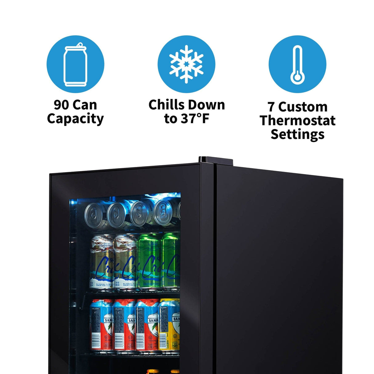 NewAir 90-Can Freestanding Black Beverage Fridge AB-850B Beverage Centers AB-850B Wine Coolers Empire