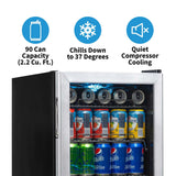 NewAir 90-Can Freestanding Stainless Steel Beverage Fridge Beverage Centers AB-850 Wine Coolers Empire