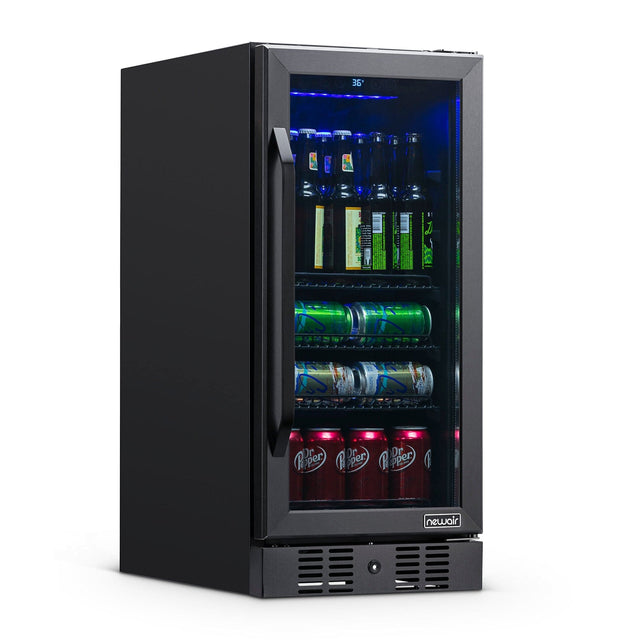 NewAir 96-Can Built-In Black Beverage Fridge NBC096BS00 Beverage Centers NBC096BS00 Wine Coolers Empire