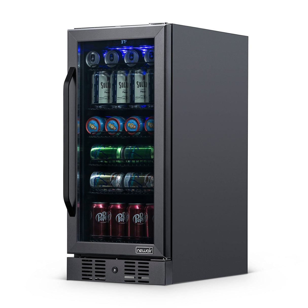 NewAir 96-Can Built-In Black Beverage Fridge NBC096BS00 Beverage Centers NBC096BS00 Wine Coolers Empire