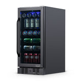 NewAir 96-Can Built-In Black Beverage Fridge NBC096BS00 Beverage Centers NBC096BS00 Wine Coolers Empire