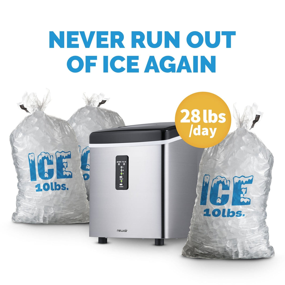 NewAir Countertop Stainless Steel Ice Maker AI-100SS Ice Makers AI-100SS Wine Coolers Empire