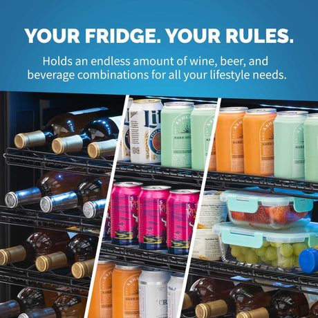 NewAir FlipShelf 24" Wine and Beverage Refrigerator Beverage Centers NWB180SS00-REM Wine Coolers Empire