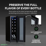 Newair Luma 12-Bottle Freestanding Wine Cooler LWC012BK00 Beverage Centers LWC012BK00 Wine Coolers Empire