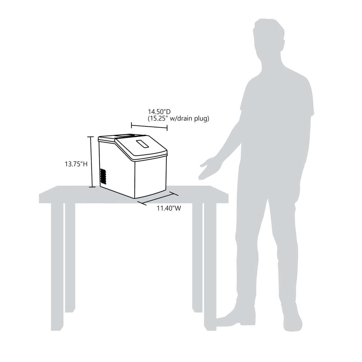 Newair Luma 28 lb. Countertop Clear Ice Maker IM200SS Ice Makers IM200SS Wine Coolers Empire