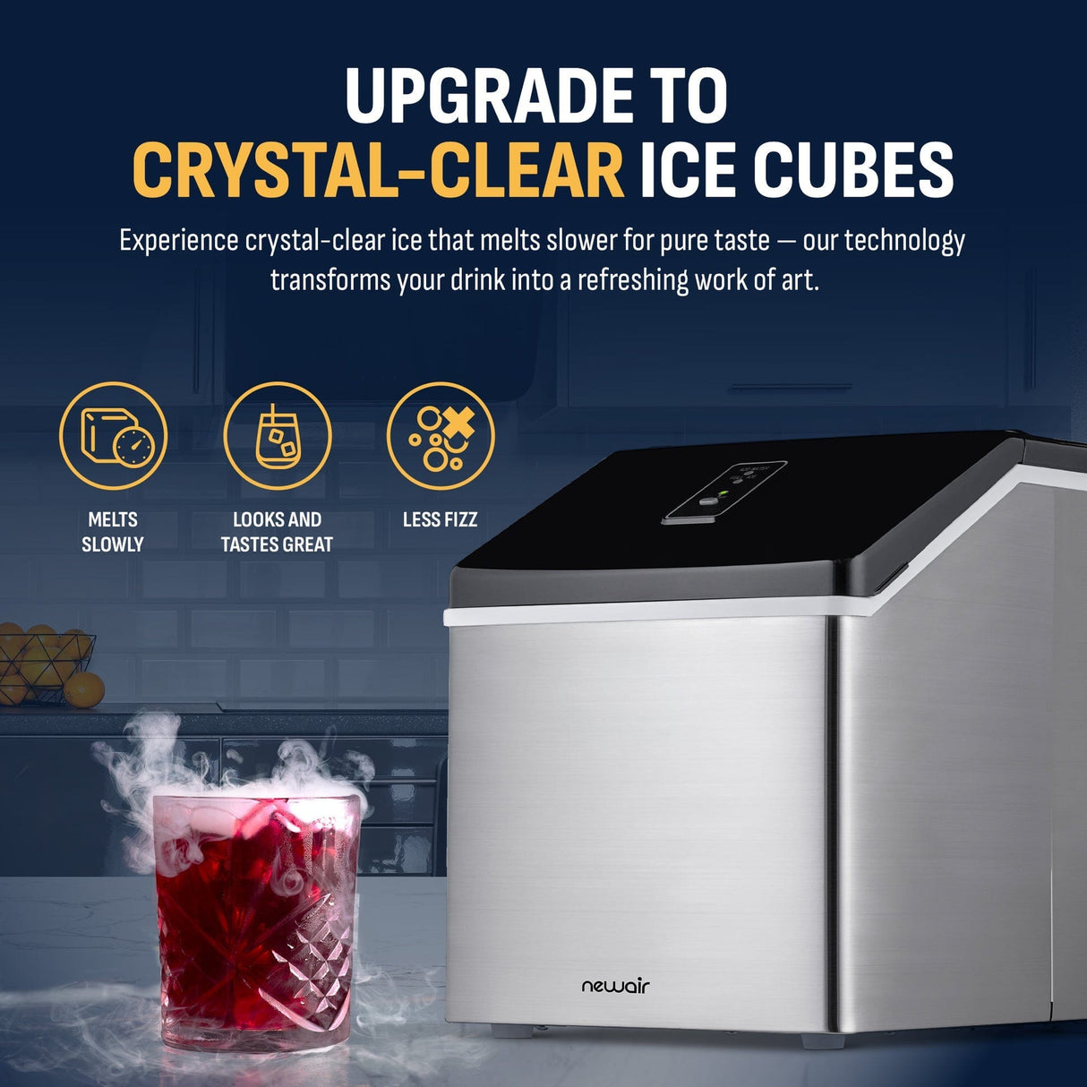 NewAir Luma 40 lb. Countertop Clear Ice Maker ClearIce40 Ice Makers ClearIce40 Wine Coolers Empire