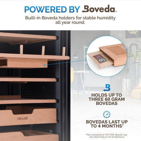 NewAir x Boveda 500-Count Electric Cigar Humidor NCH500SSB0 Cigar Humidors NCH500SSB0 Wine Coolers Empire