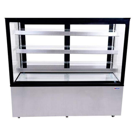 OMCAN 60" Square Glass Floor Refrigerated Display Case 44384 Refrigerators 44384 Wine Coolers Empire