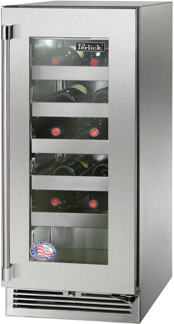 Perlick 15 inch Right Hinge Single Zone Built-In Wine Cooler HP15WM-4-3R Wine Coolers HP15WM-4-3R Wine Coolers Empire