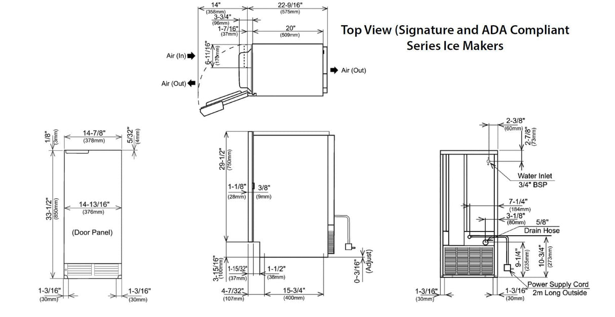 Perlick 15 inch Series Outdoor Built-In Ice Maker H50IMS Ice Makers Wine Coolers Empire