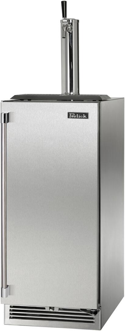 Perlick 15" Signature Series Marine Beer Dispenser with Draft Arm Tower Single Tap in Stainless Steel  (HP15TM-4-1-1) Wine Coolers Empire