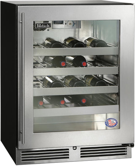 Perlick 24-Inch 32 Bottle Built-In Single Zone Wine Cooler HA24WB-4-3 Wine Coolers HA24WB-4-3R Wine Coolers Empire