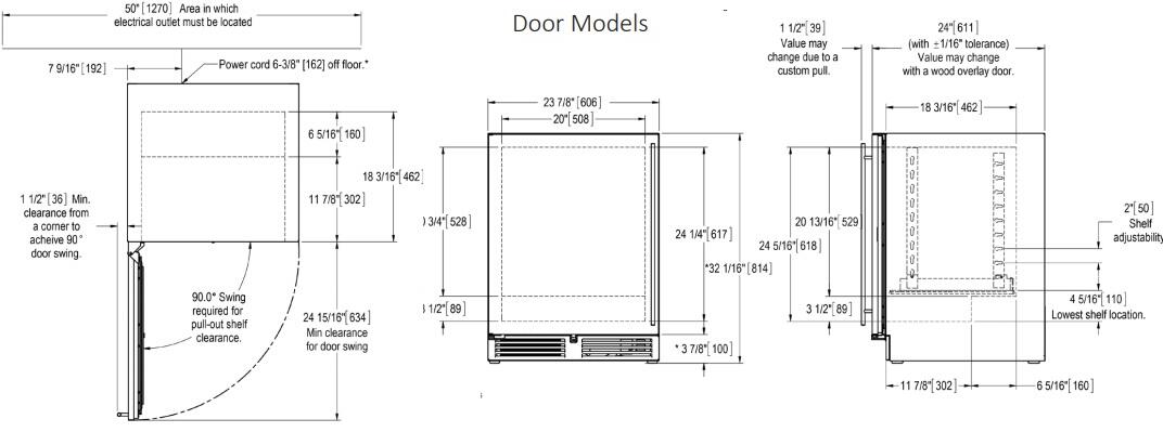 Perlick 24-Inch Counter Depth Compact Refrigerator Spec s Sheet View