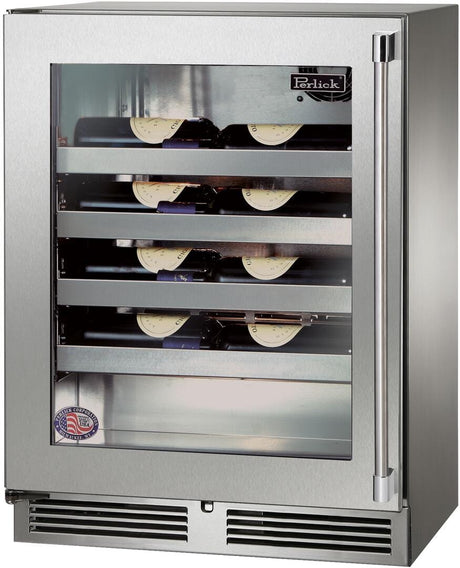 Perlick 24 inch Signature Series 20 Bottle Wine Cooler HH24WO-4-3 Wine Coolers HH24WO-4-3L Wine Coolers Empire