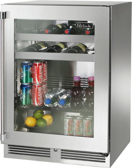 Perlick 24 inch Signature Series 5.2 cu. ft Beverage Center HP24BS-4-3 Beverage Centers HP24BS-4-3R Wine Coolers Empire